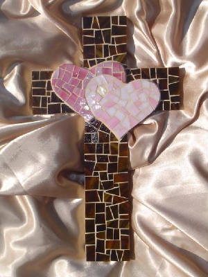 Mosaic Cross ~ Two Hearts Become One