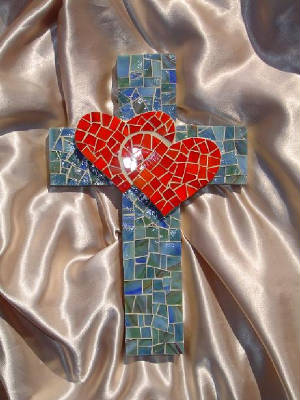 Mosaic Cross ~ Two Hearts Shall Be One