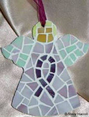 Mosaic Angel ~ Cystic Fibrosis Purple Ribbon