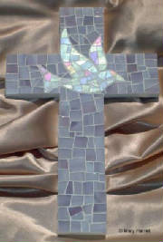 Mosaic Cross ~ Dove on Lavender