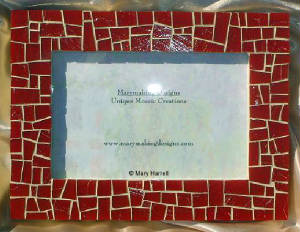 Mosaic Picture Frame ~ Deep Red