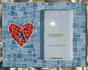 Mosaic Picture Frame ~ Personalized "A" Heart
