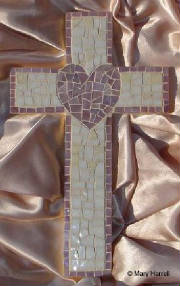 Mosaic Cross ~ Mauve Heart