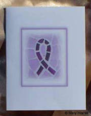 Mosaic Notecard ~ Cystic Fibrosis Purple Ribbon