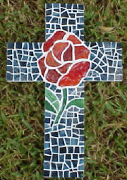 Mosaic Cross ~ She Loved Roses