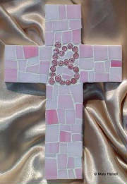 Mosaic Cross ~ Personalized "B" in Millefiore