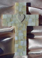 Mosaic Cross ~ Ivory Heart