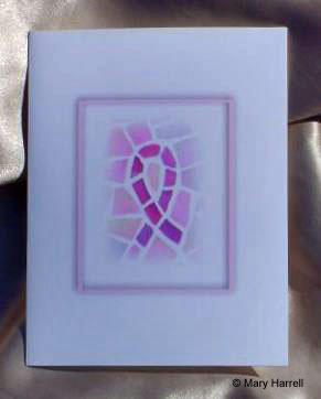 Mosaic Notecard ~ Breast Cancer Pink Ribbon