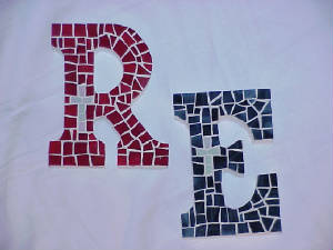 Mosaic Letters ~ "R" and "E" with Crosses