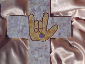 Mosaic Cross ~ Signs of Love Closeup