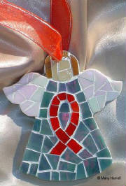 Mosaic Angel ~ AIDS Awareness Red Ribbon