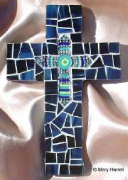 Mosaic Cross ~ Cross Medallion on Navy