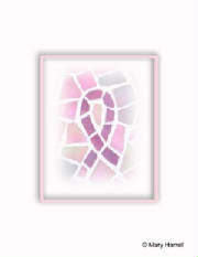 Mosaic Notecard ~ Breast Cancer Pink Ribbon