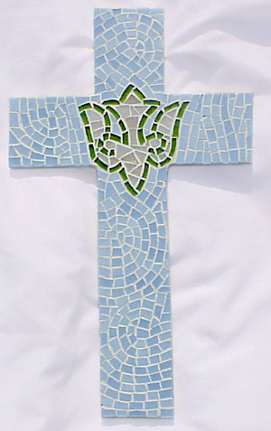 Mosaic Cross ~ Descending Dove with Swirls