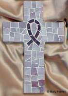 Mosaic Cross ~ Cystic Fibrosis Purple Ribbon